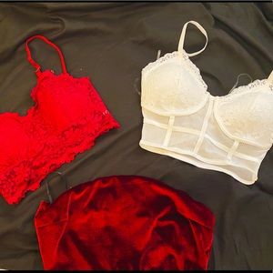 Bralette tops and tube top